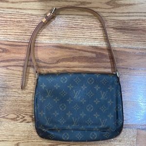 Louis Vuitton lv print canvas shoulder bag AUTHENTIC